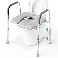Raised Toilet Seat with Waterproof Leg Cast Cover for Shower Adult, Handicap Toilet Seat Riser with Bars, Adjustable Height Toilet Seat Heavy Duty Toilet Chair for Elderly and Disabled