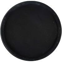 Winco Round Fiberglass Tray with Non-Slip Surface, 16-Inch, Black