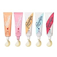 Lanolips 101 Bundle - Includes Peach, Strawberry, Minty, Coconutter and Watermelon- Multi-Balm with Vitamin E Oil and Lanolin for Lip Hydration - Dermatologist Tested (5 pack, 0.35 oz each)