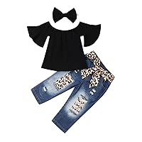 VISGOGO 1-6 Yrs Toddler Baby Kid Girl Outfit Halter T-Shirt Top + Flared Pants Clothes Set