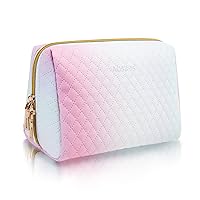 Aosbos Small Makeup Bag Travel Size Makeup Bag Cosmetic Travel Bag Makeup Bags for Women Makeup Pouch Cute Make Up Bag for Purse Gradient White Pink