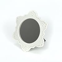 Pottery Frame Mirror Round WH PF-004