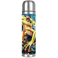 Stainless Steel Vacuum Insulated Cup Cute Frog Lotus Leaf Insulated Water BottleTumbler for Water, Iced Tea or Coffee, beverage and More