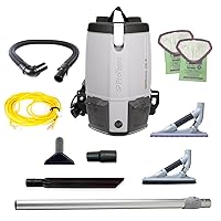 ProTeam ProVac FS 6 Commercial Backpack Vacuum with ProBlade Hard Surface and Carpet Tool Kit, 6 qt.