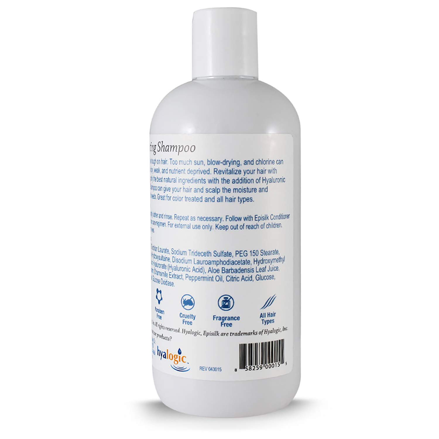 Hyalogic Shampoo - Moisturizing Shampoo with Hyaluronic Acid (HA), Episilk Daily Cleansing Shampoo, Hydrating Shampoo, Detangling Shampoo, Purifying Shampoo for All Hair Types, 10 fl oz.