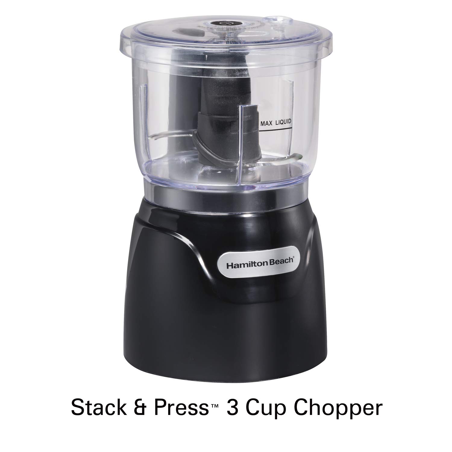 Hamilton Beach Electric Vegetable Chopper & Mini Food Processor, 3-Cup, 350 Watts, for Dicing, Mincing, and Puree, Black (72850)