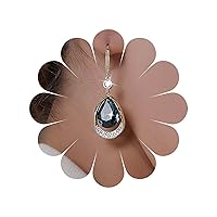 Inateannal Vintage Sapphire Teardrop Earrings Blue Crystal Drop Earrings Blue Sapphire Dangle Earrings Gold Rhinestone Hook Earrings Jewelry for Women and Girls