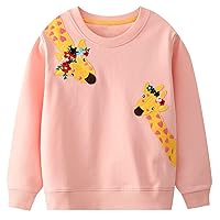 HOMAGIC2WE Toddler Girl Sweatshirt Kids Fall Casual Applique Pullover Cotton Adorable Long Sleeve Shirt Tops