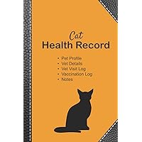Cat health record: Cat vaccine record book | Pet health record | Puppy vaccine record | 101 pages, 6