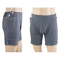 Incontinence Care Trousers Catheter Underwear for Elderly,Urinate Drainage Bag Pants Abdominal Surgeries Patient,Ostomy Drainage Bag Care Clothes (Men, XL)