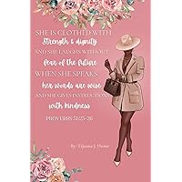A Prayer Journal for Women She is Clothed With Strength and Dignity Proverbs 31:25-26 Bible Verse, Inspirational Scripture, Ruled Pages.