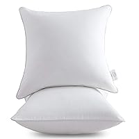 Oubonun 20 x 20 Throw Pillow Inserts (Set of 2) with 100% Cotton Cover - 20 Inch Square Interior Decorative Sofa Pillow Insert Pair - White Couch Pillow