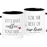 Valentines Day Gifts, Mr and Mrs Coffee Mugs Set of 2, Wedding Gifts for Couple, Bride and Groom Gifts, Bridal Shower Engagement Gifts, Anniversary Newlywed Married Gifts, 11oz