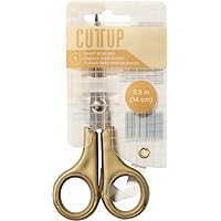 American Crafts Cut Up Scissors, Extra-Fine Tip Gold Grips, 5.5