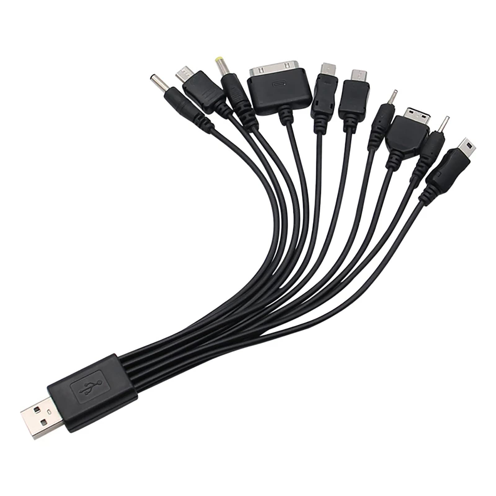 Diarypiece Universal 10 in 1 USB Cable Charger Adapter Cable, 20cm Data Cable Wire Cord