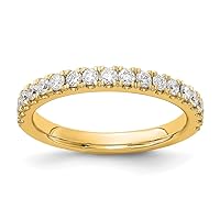 14k YellowGold Lab Grown Diamond SI D E F 1/2ct Wedding Band Size 7.00 Jewelry Gifts for Women