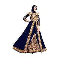 Glitter Cording & Stone embellished Muslim Kaftan Style Georgette Anarkali 3781