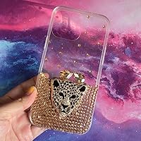 Victor for iPhone 11 12 13 14 15 Pro Max Cool Leopard Phone Case, Bling Diamond for Women Men,Fashion Style, Silicone Soft Shocproof Clear Cover (Clear, for iPhone 11 Pro Max)