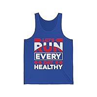 Unisex Jersey Tank Top, Let's Run Every Day Motivational Design, Athletic Running Shirt, Breathable Active Wear