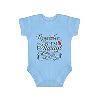 Remember I'm with You Cardinal Baby Bodysuit Red Bird Jumpsuit Clothes Baby Announcement Blue-Style 3months