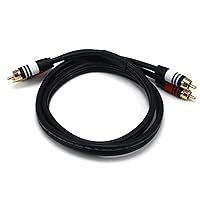 Monoprice Premium Two-Channel Audio Cable - 3 Feet - Black | 2 RCA Plug to 2 RCA Plug 22AWG, Male to Male