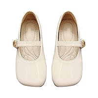 Girls' Leather Shoes Spring/Autumn Solid Color Flat Bottomed Low Top Breathable Non Slip Summer Shoes for Toddler Girls