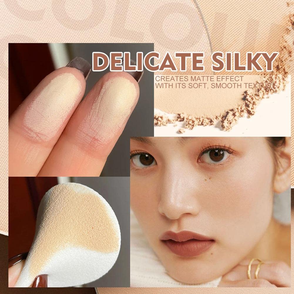 Oil Control Face Pressed Powder, Matte Smooth Setting Powder Makeup, Waterproof Long Lasting Finishing Powder, Flawless Lightweight Face Cosmetics
