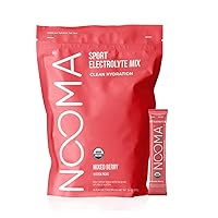 NOOMA Organic Sport Hydration Mix | Hydration Packets With No Added Sugar | Electrolyte Powder | Hydration Powder with 25 Calories | 15 Count | Mixed Berry