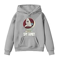 Cute Spy x Family Fleece Hooded Tops Kids Soft Pullover Daily Hoody-Casual Long Sleeve Sweatshirt for Boys Girls