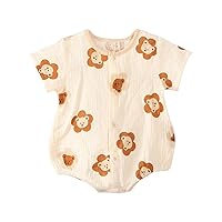 Toddler Snowsuit 4t Cute Bear Pattern Short Sleeve Romper Infant Bodysuit Jumpsuit Summer Neutral Toddler Clothes