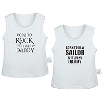 Pack of 2, Born to Rock & to Be A Sailor Just Like My Daddy Tshirt, Newborn Infant Baby T-Shirts, Toddler Graphic Tee Tops