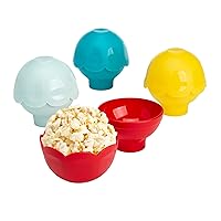 Ecolution Micro-Pop Popcorn Ball Maker Set, Create the Perfect Sized Treats, Made Without BPA, Mess-Free & Dishwasher Safe, 4-Piece Set, Multicolor