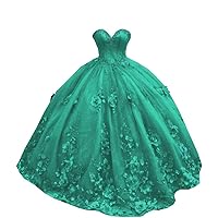 3D Floral Flowers Sweetheart Ballgown Mexican Charro Quinceanera Prom Dresses Pearls Beaded 2023