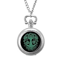 Tree of Life Pocket Watch Vintage Pendant Watches Necklace with Chain Gifts for Birthday