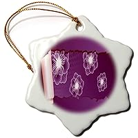 Pretty Purple and White Sparkle Flowers in Torn Paper Effect - Ornaments (orn-235884-1)