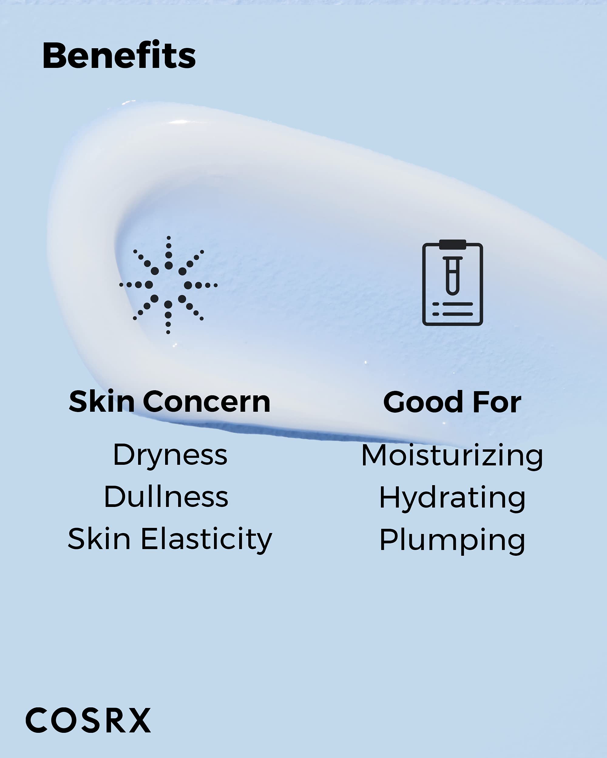 COSRX Hyaluronic Acid Moisturizing Cream, Long-lasting Hydration, Rich Moisturizer for Sensitive Skin 3.53 oz / 100g, Korean Skin Care, Animal Testing Free, Parabens Free
