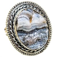 Ana Silver Co Large Desert Druzy Ring Size 8.5 (925 Sterling Silver) - Handmade Jewelry, Bohemian, Vintage RING106504