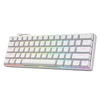 Punkston TH61 60% Mechanical Gaming Keyboard,RGB Backlit Wired Ultra-Compact Mini Mechanical Keyboard Full Keys Programmable White (Optical Brown Switch) (Renewed)