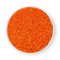 SugarMeLicious Jimmies Sprinkles, Delicious Edible Sprinkles For Decorating Cakes, Cupcakes, Cookies, Ice Cream And Desserts, Vibrant Colors, Food-Safe & Resealable Pouch, (4 oz, Orange)