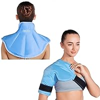 REVIX Shoulder Ice Pack for Injuries Reusable and REVIX Ice Pack for Neck and Shoulders Upper Back Pain Relief Bundle