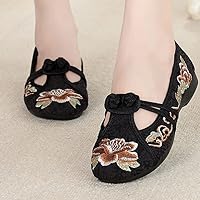 Cloth Shoes Women's Hanfu Embroidered Shoe Women Antique Soft Bottom Comfortable Round Head National Style Non-Slip Mother Shoes