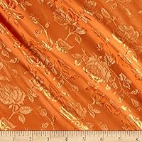 Rose Satin Jaquard Orange, Fabric by the Yard