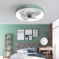 Ceiling Fan with Light and Remote & App Control Silent Motor Led Fan Chandeliers Ceiling Lighting Dimmable 6 Adjustable Wind Speeds Reversible Fan Bladesaroon Style Fan Lamp, Square, Gray/Green