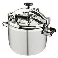 Polished Stainless Steel Pressure Cooker,with Easy Lock Lid,Silver (Size : 22L)