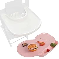 Baby High Chair Tray Compatible with Stokke Tripp Trapp Chair and Silicone Placemats with Food Catching Pockets for Home and Restaurant Table Mat