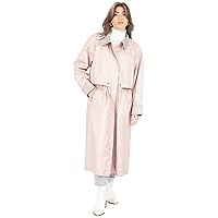 Fleet Street Ltd. Women's Placket Snap Front Long Raincoat