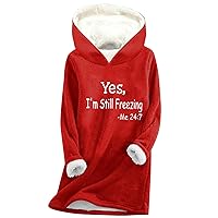 Yes,I'M Still Freezing -Me 24:7 Sherpa Fleece Lined Hoodie Thermal Warm Long Sleeve Pullover Sweatshirt Cozy Tops