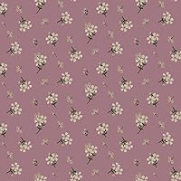 Texco Inc Wool Dobby Ditsy Design/100% Poly No Stretch Floral Prints Woven Decoration Apparel Home/DIY Fabric, Dusty Pink Taupe 1 Yard
