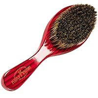 Medium Hard Curve Wave Brush for Men&Women 360 Waves Reinforced Natural Boar Bristles Hair Brush for Polishing&Laying Down Hair with Durag
