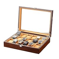 18 Slot Watch Box Organiser Jewelry and Watch Display Case Storage Cases for Wristwatch Large Acrylic Lid Wooden Watch Holder
